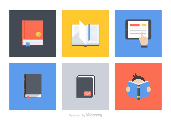 free-flat-book-vector-icon-set